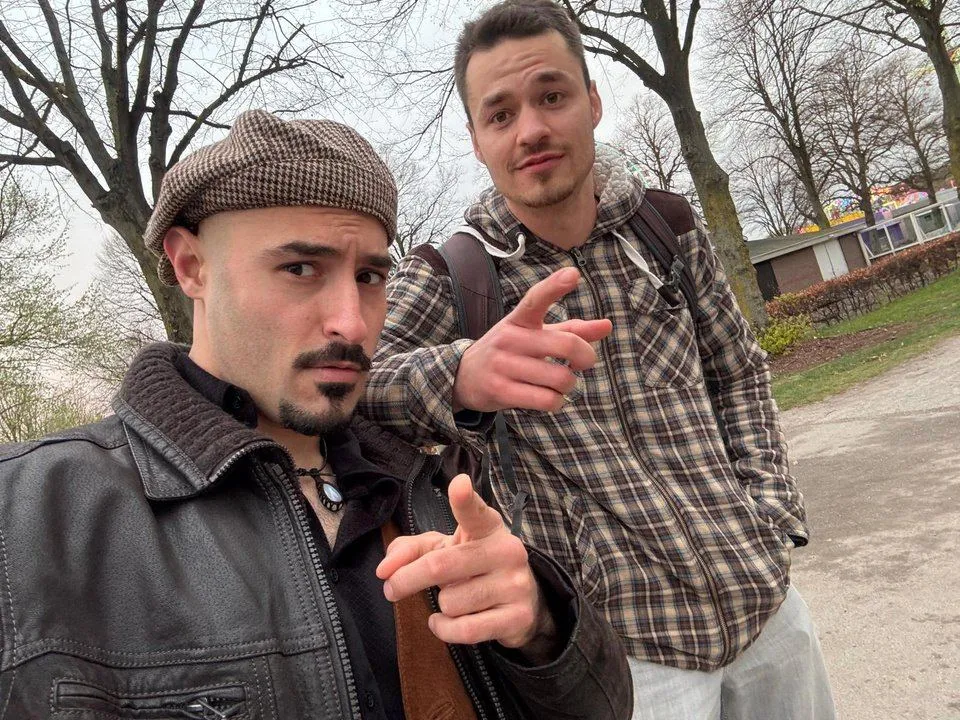 Melle en Daniel onderweg